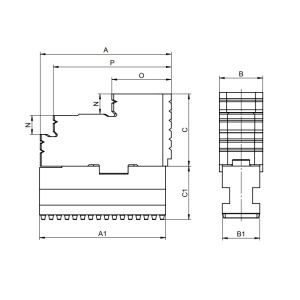 Szczęka dzielona twarda odwracalna do 3400 typ SDT 3405-125 RHU Bison kod: 398531210000 - 2